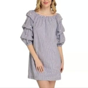 MSK Off-Shoulder Ruffle Sleeve Shift Dress